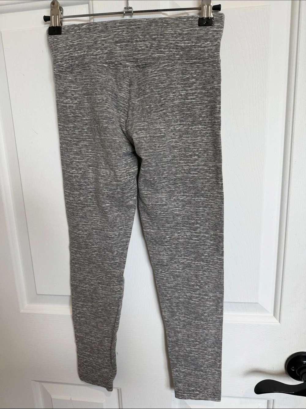 Justice Gray Marled Kids Leggings with Subtle Heart